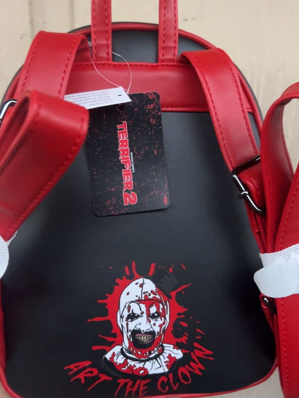 Mini Horror Graphic Backpack in Black & Red - Picture 4 of 4